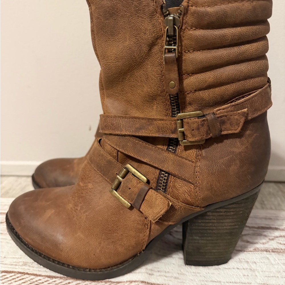 Steve Madden Brown Leather Raleigh Ankle Boots